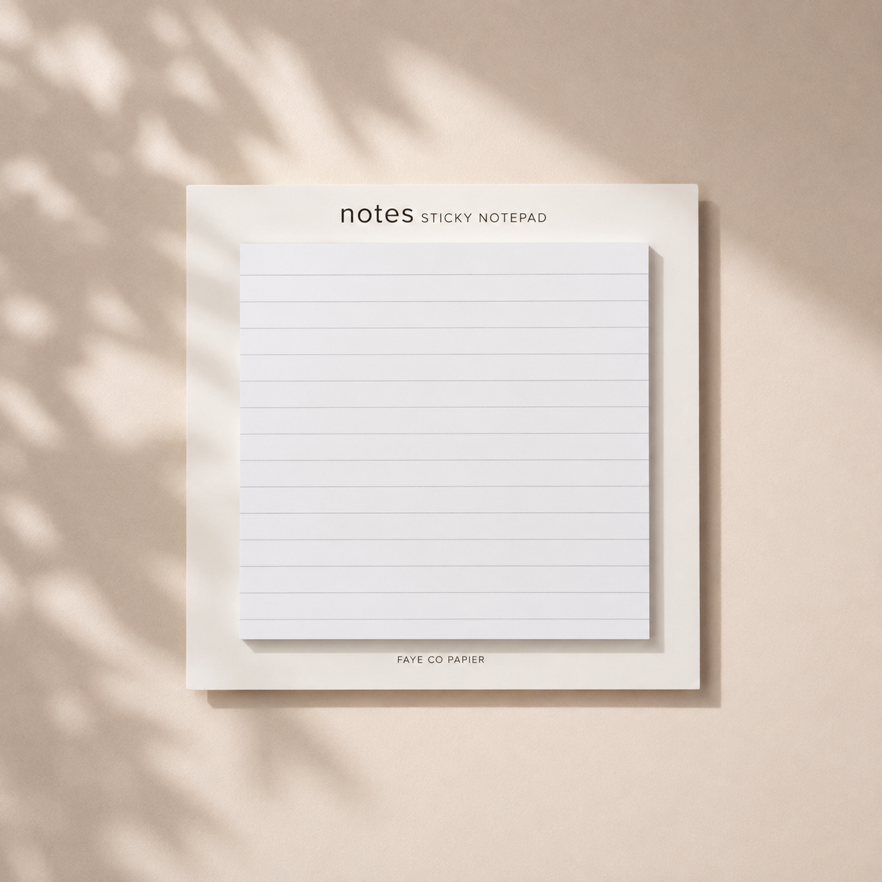 Notes Sticky Notepad | Minimal Lined Sticky Notes for Planners & Journals