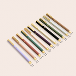 Set of pens with gold accents classic ballpoint pen in taupe, cream, brown, dusty pink, grey, forest green, burgundy, Rose brown, purple, lilac, black , sage green