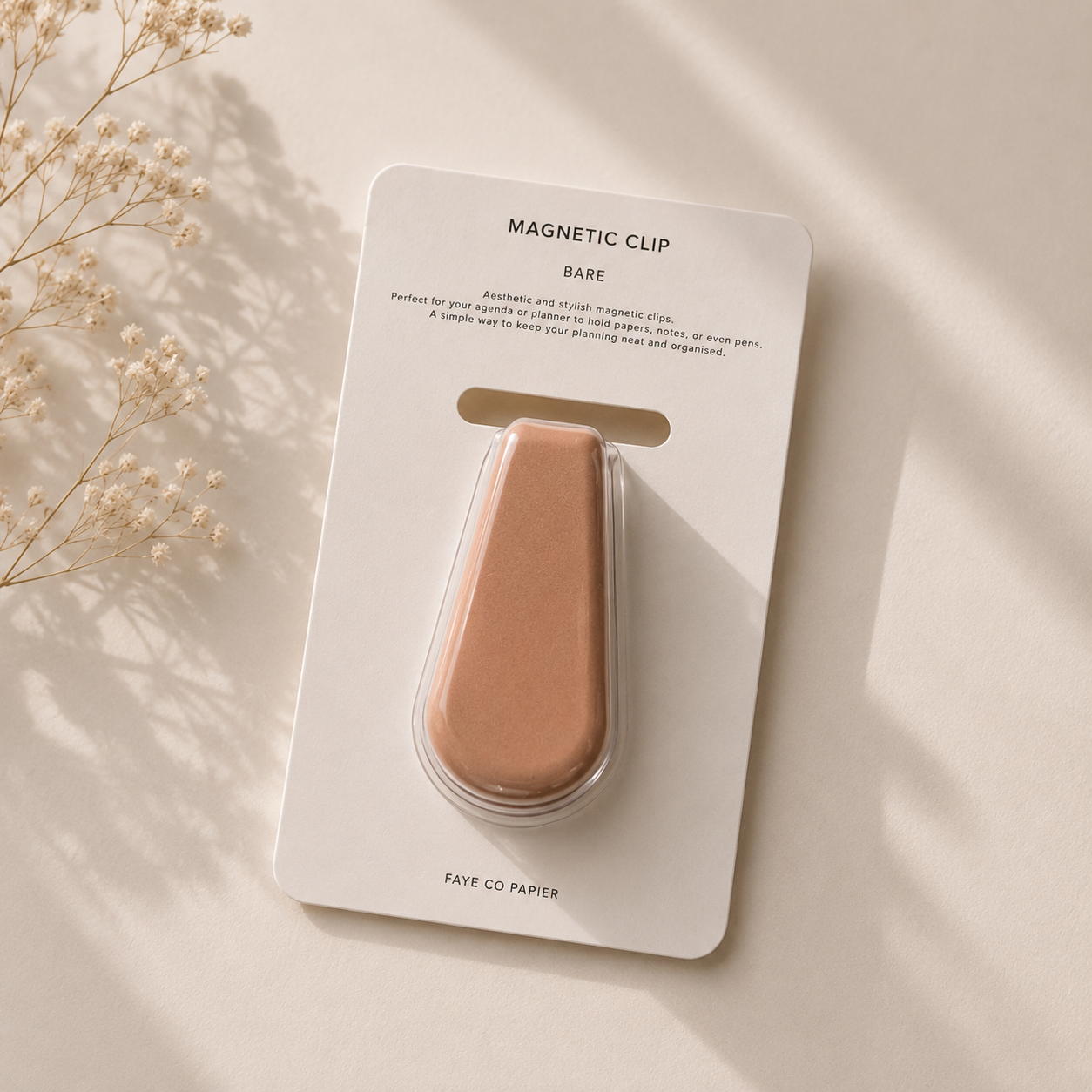Neutral Colours Magnetic Clip | neutral Beige Jumbo Clip | Pen loop for Journal | Large magnetic Clip | Aesthetic Paper Clip | Planner Accessories | oli clips | Functional Planning Accessories
