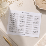 Bar Planner Sticker sheet featuring functional planner stickers for quotes, timelines, reminders, and important notes. Ideal for planners, journals, notebooks, and stationery organisation.
