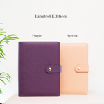 A5 ring binder planner covers in purple and  apricot colours
