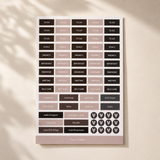 The Essential Planner Sticker in neutral earthy colour palette 