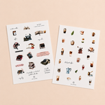 Books and Coffee Sticker Sheet