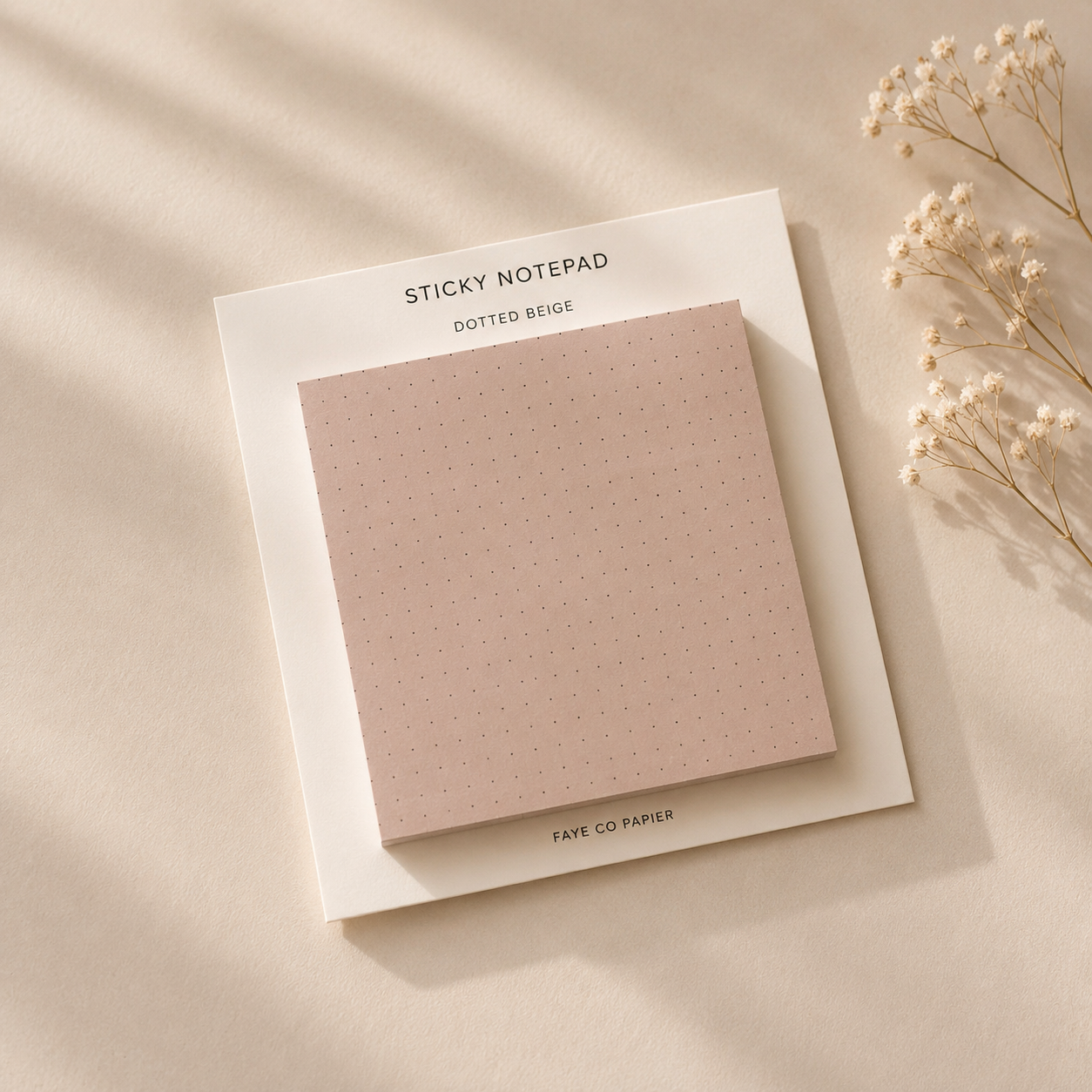 Dotted Beige Sticky Notepad