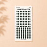 Transparent Nano Dot Planner Stickers – Minimal Functional Dots in forest green colour 
