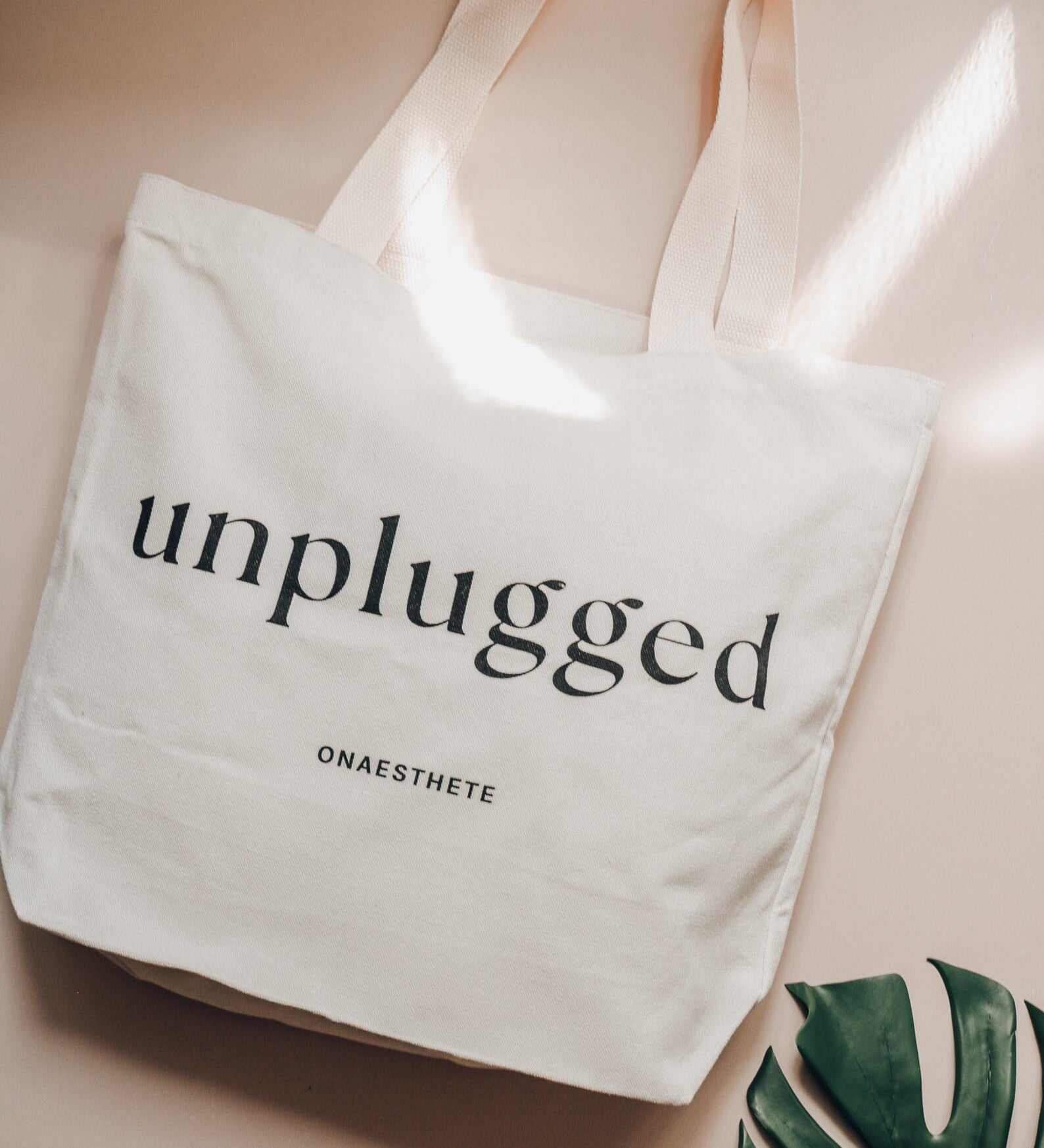 Minimal Unplugged Tote Bag perfect for versatile everyday use, featuring a minimalist design