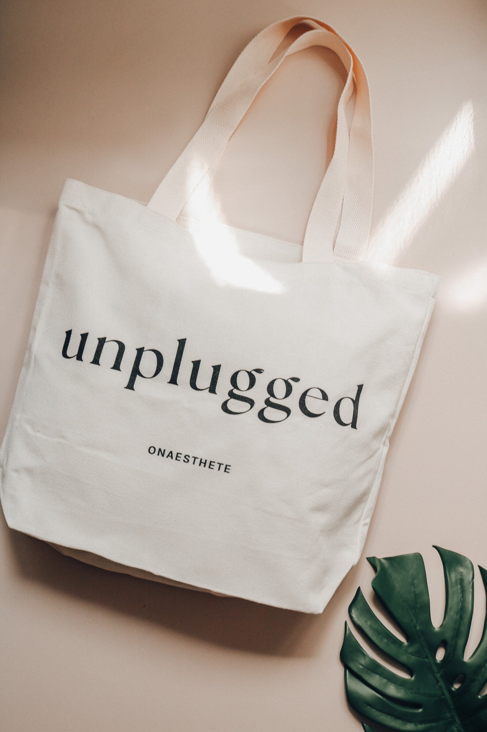 Minimal Unplugged Tote Bag perfect for versatile everyday use, featuring a minimalist design