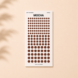 Transparent Nano Dot Planner Stickers – Minimal Functional Dots in mocha 