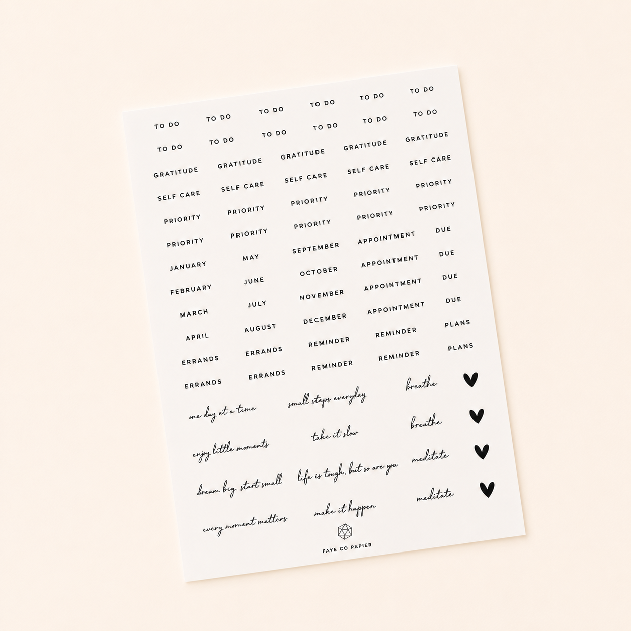 Minimal Words Journaling Key Stickers