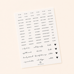 Minimal Words Journaling Key Stickers