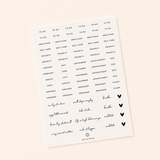 Minimal Words Journaling Key Stickers