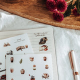 Minimalist Books and Coffee Sticker Sheet
