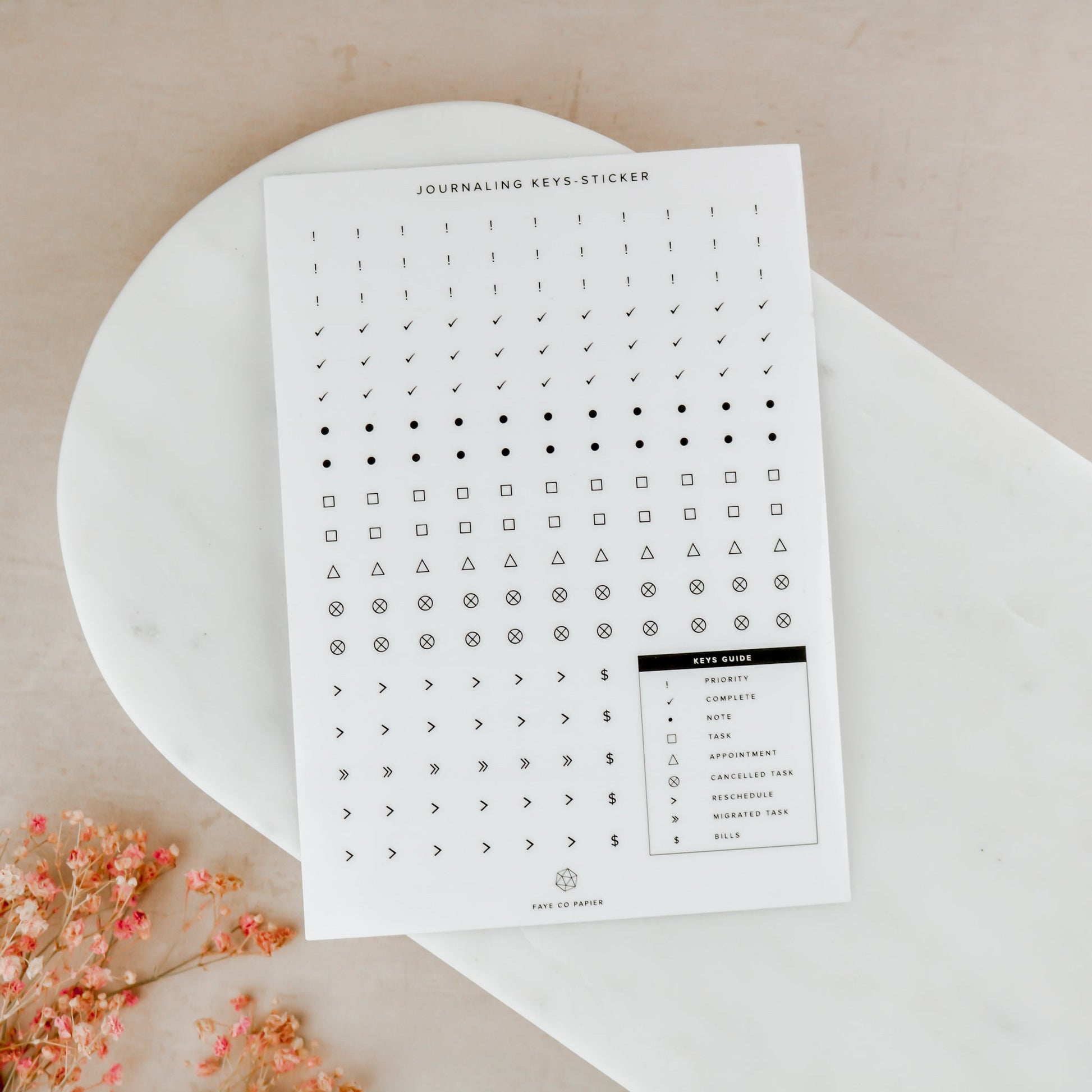 Minimal Transparent Clear Words & Journaling Key Stickers | Faye Co Papier