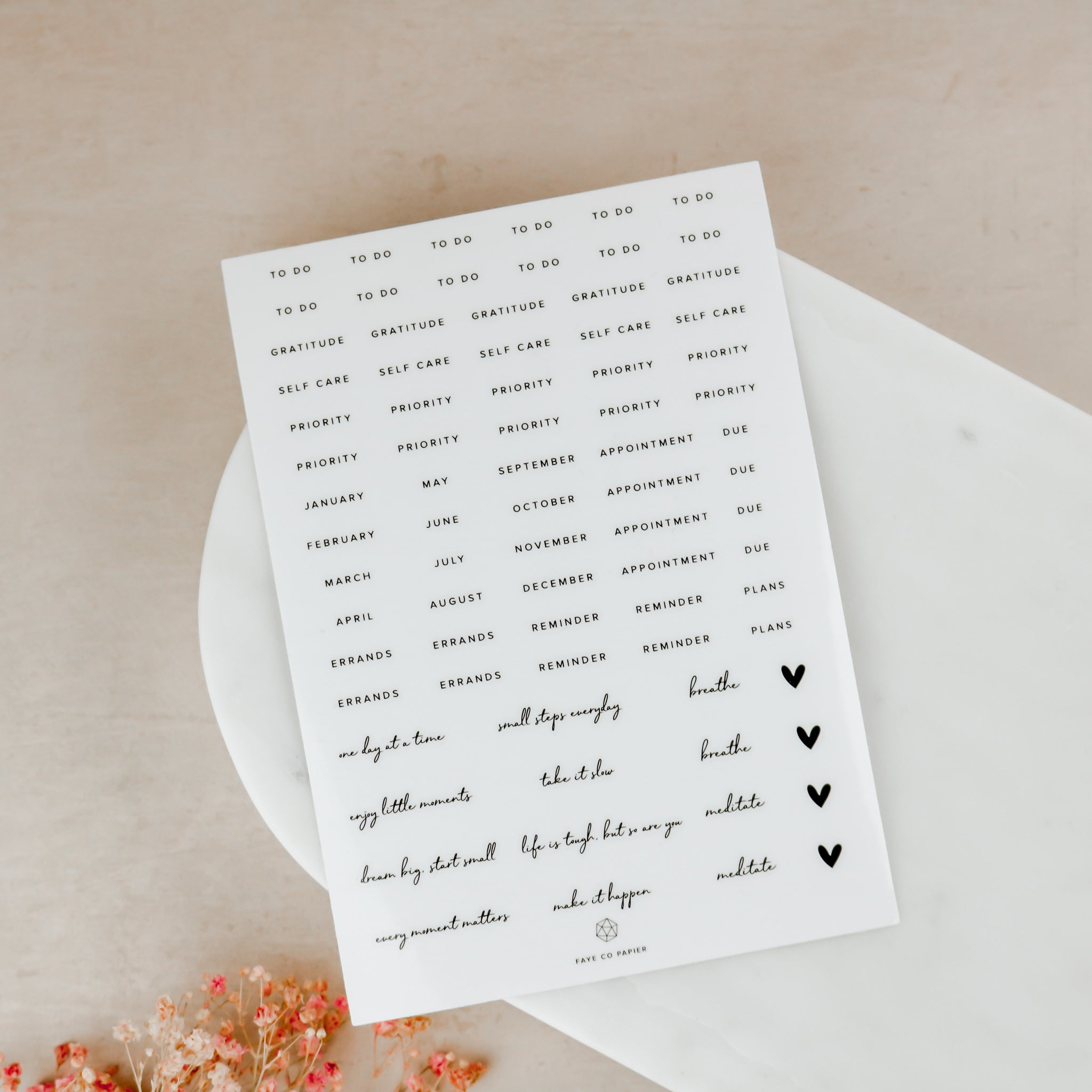 Minimal Words & Journaling Key Stickers