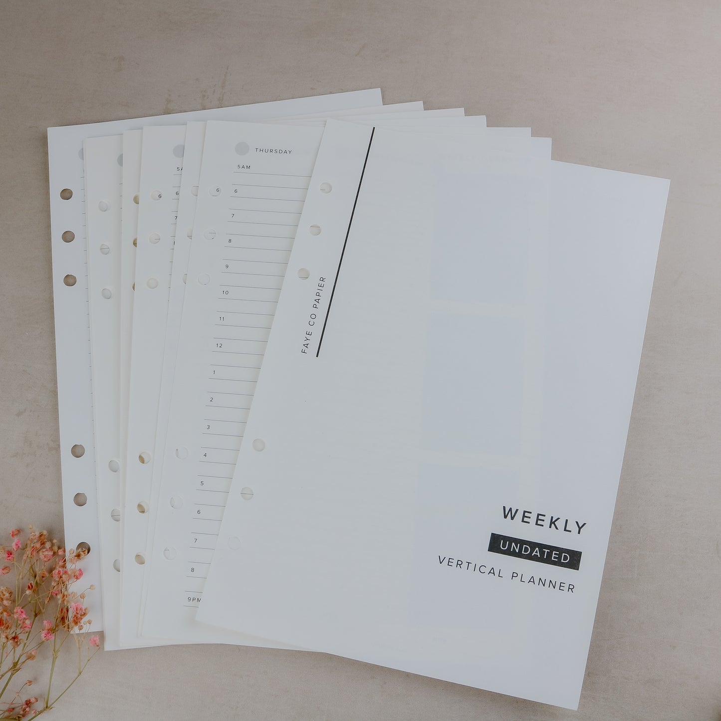 Vertical Weekly Planner Inserts A5