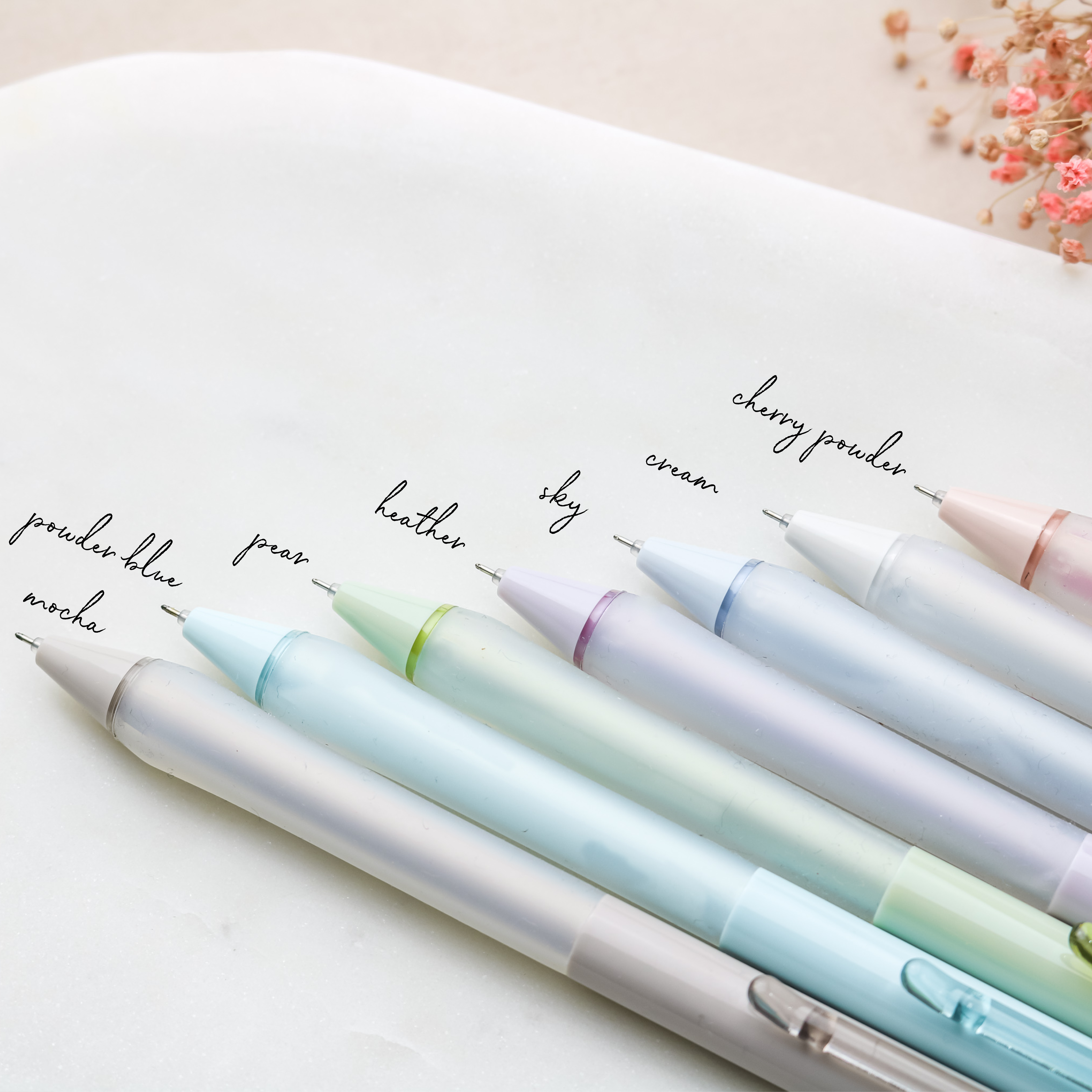 Pastel-coloured fine liner pens with needle tips 